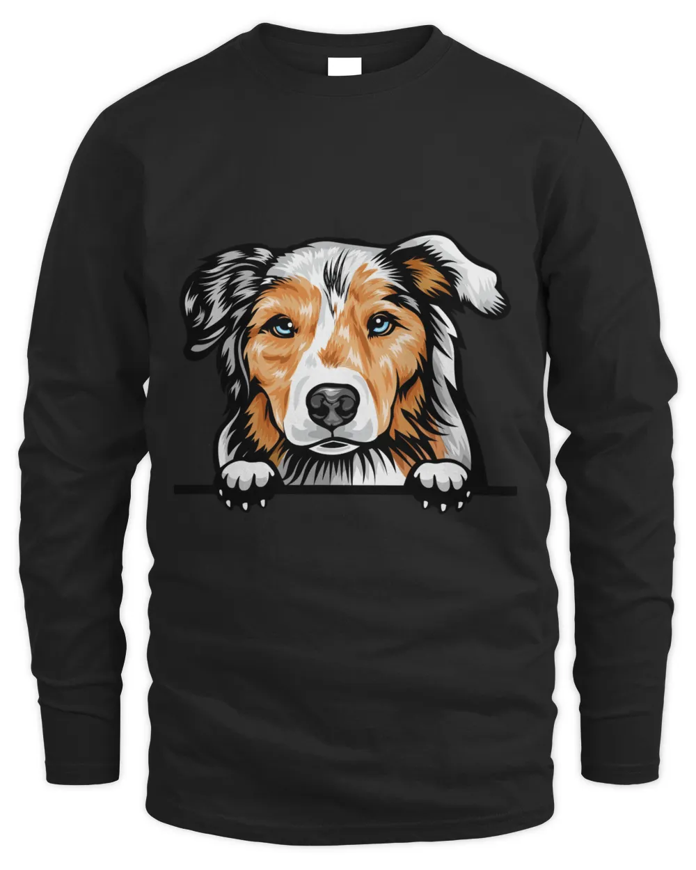 Animal Dog Australian Shepherd shirt Men's Long Sleeved T-Shirt black s