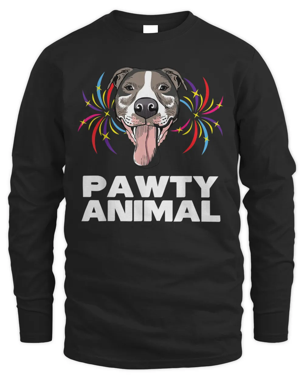 Mens Pawty Animal Party Dog Partying Funny Dog Lovers T-Shirt Men's Long Sleeved T-Shirt black s