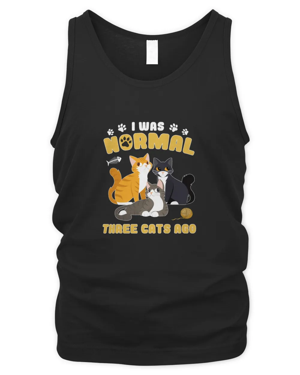 Cats 365 I Was Normal Three Cats Ago - Funny Cat Lover Pullover Hoodie Men's Tank Top black s